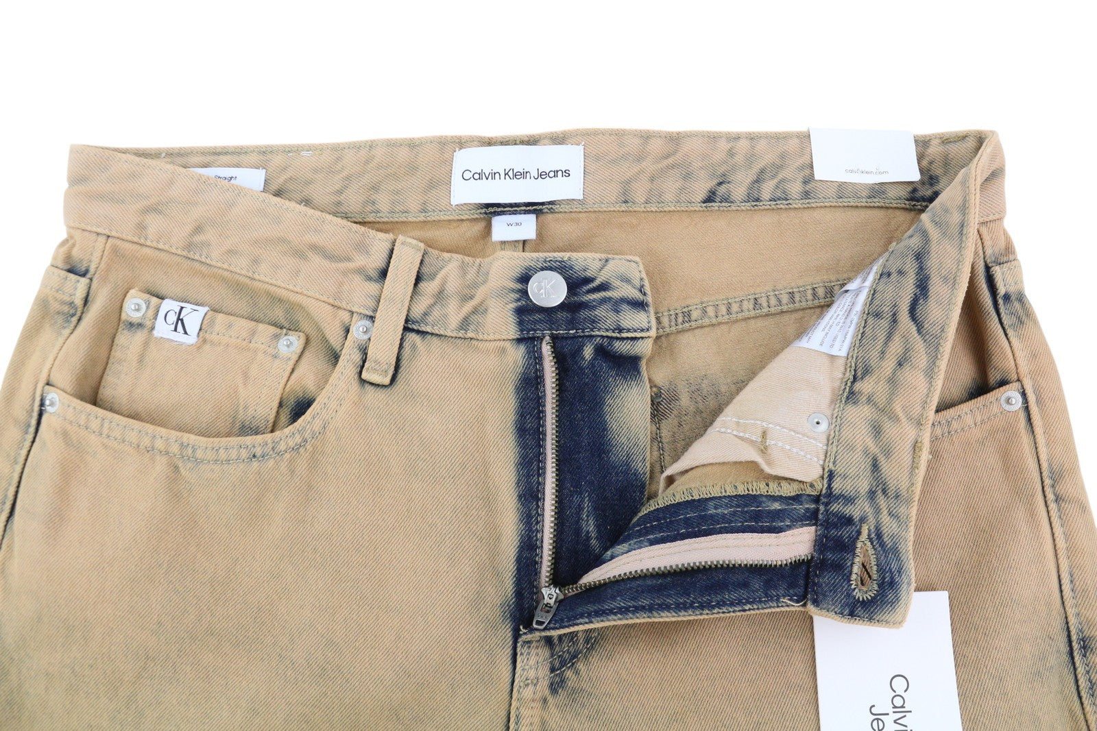 CALVIN KLEIN 90s Straight Men's Jeans W30 Brown Faded RRP119