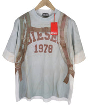 DIESEL T-Wash-E3 Men's T-Shirt M White Crew Collar Stretch Tricot RRP175