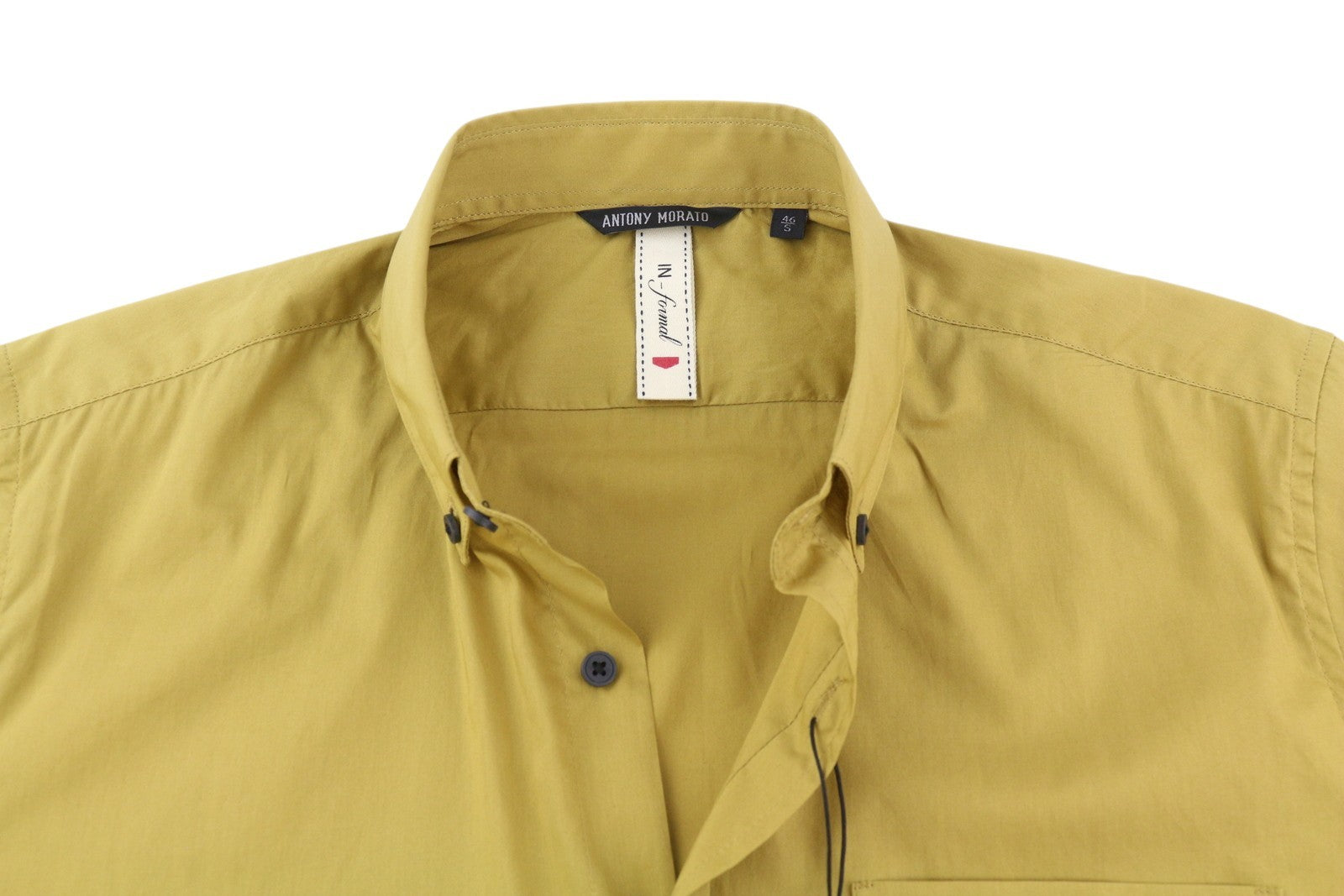 ANTONY MORATO Men's Shirt S Mustard Button-Down Pocket Short Sleeve