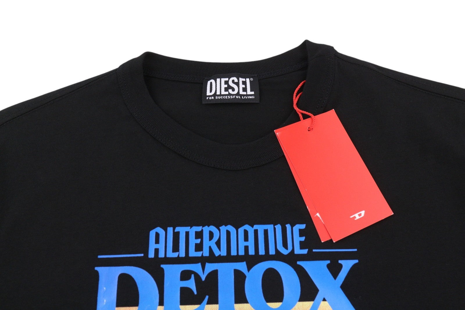 DIESEL T-Just-G4 Men's T-Shirt XS Black Crew Neck Stretch Tricot