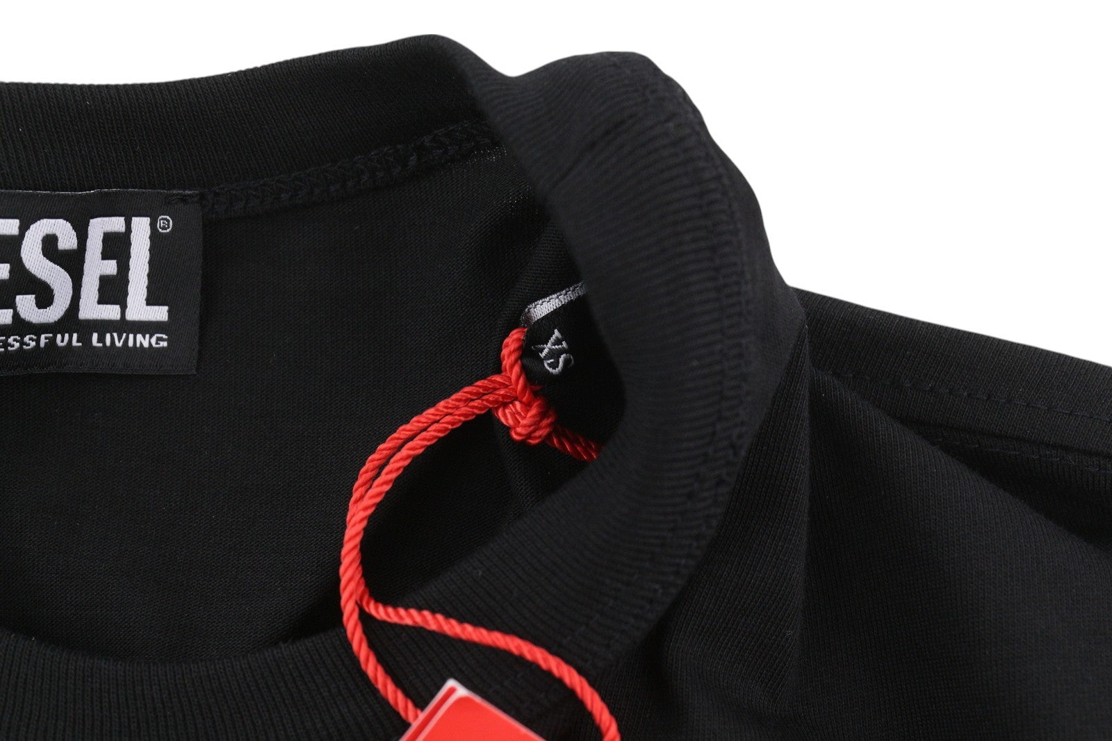 DIESEL T-Just-G4 Men's T-Shirt XS Black Crew Neck Stretch Tricot