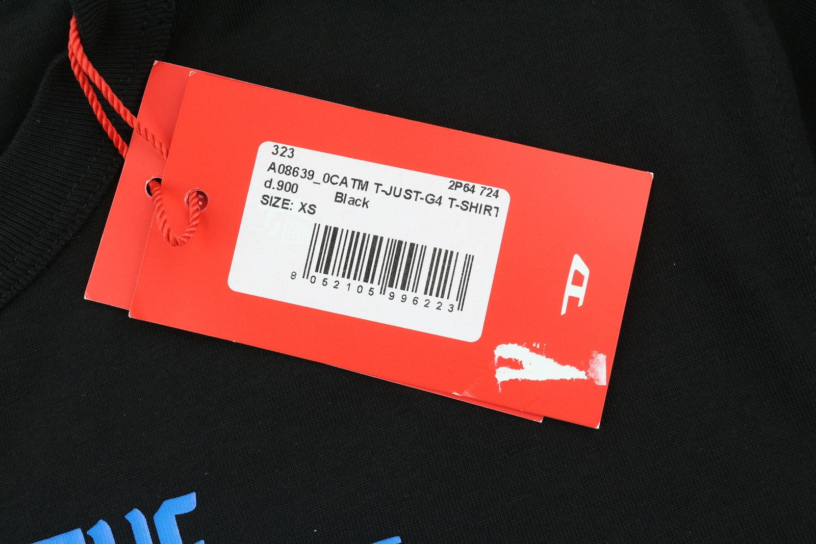 DIESEL T-Just-G4 Men's T-Shirt XS Black Crew Neck Stretch Tricot