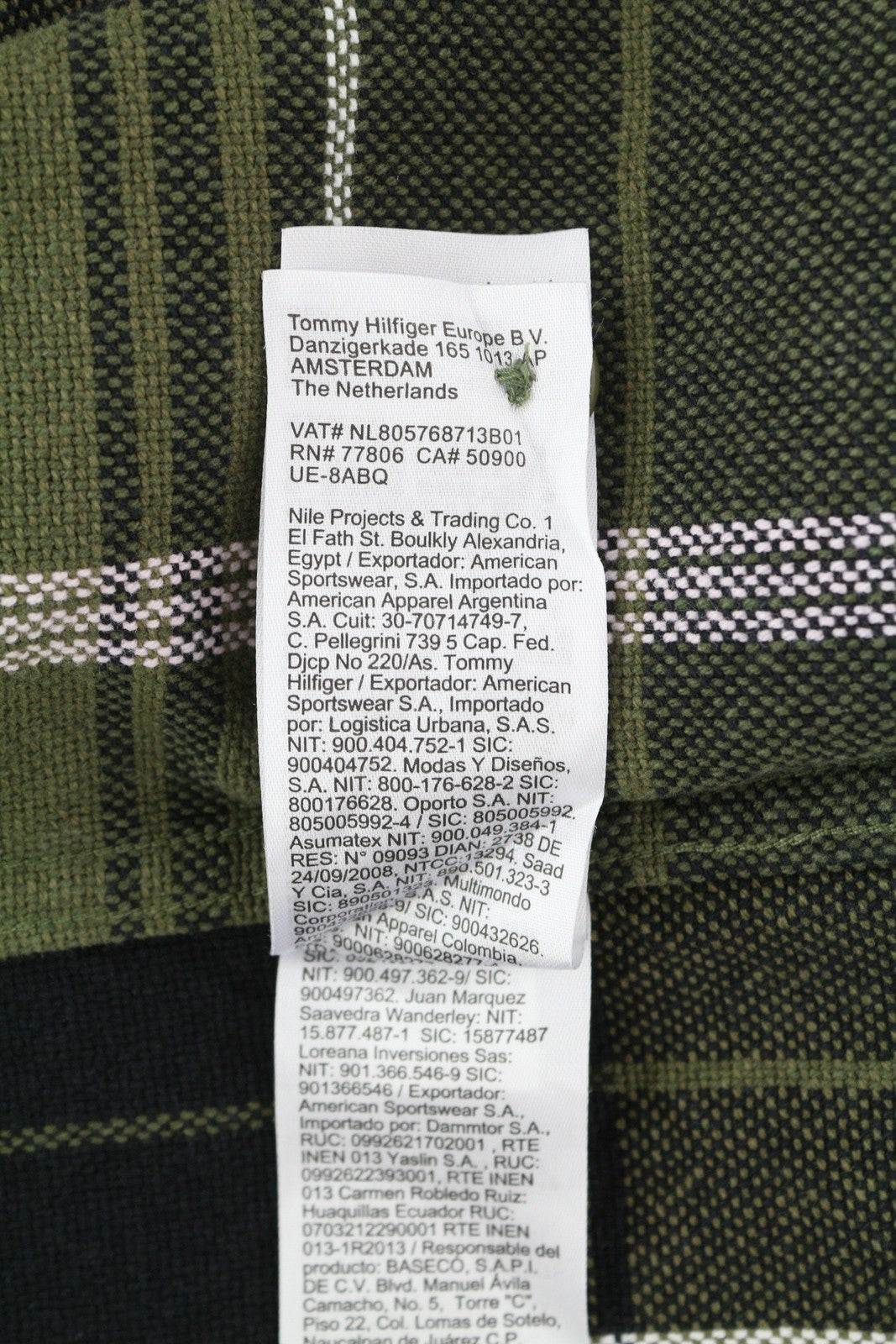 TOMMY HILFIGER Brushed Check Men's Shirt S Green Flannel Overshirt