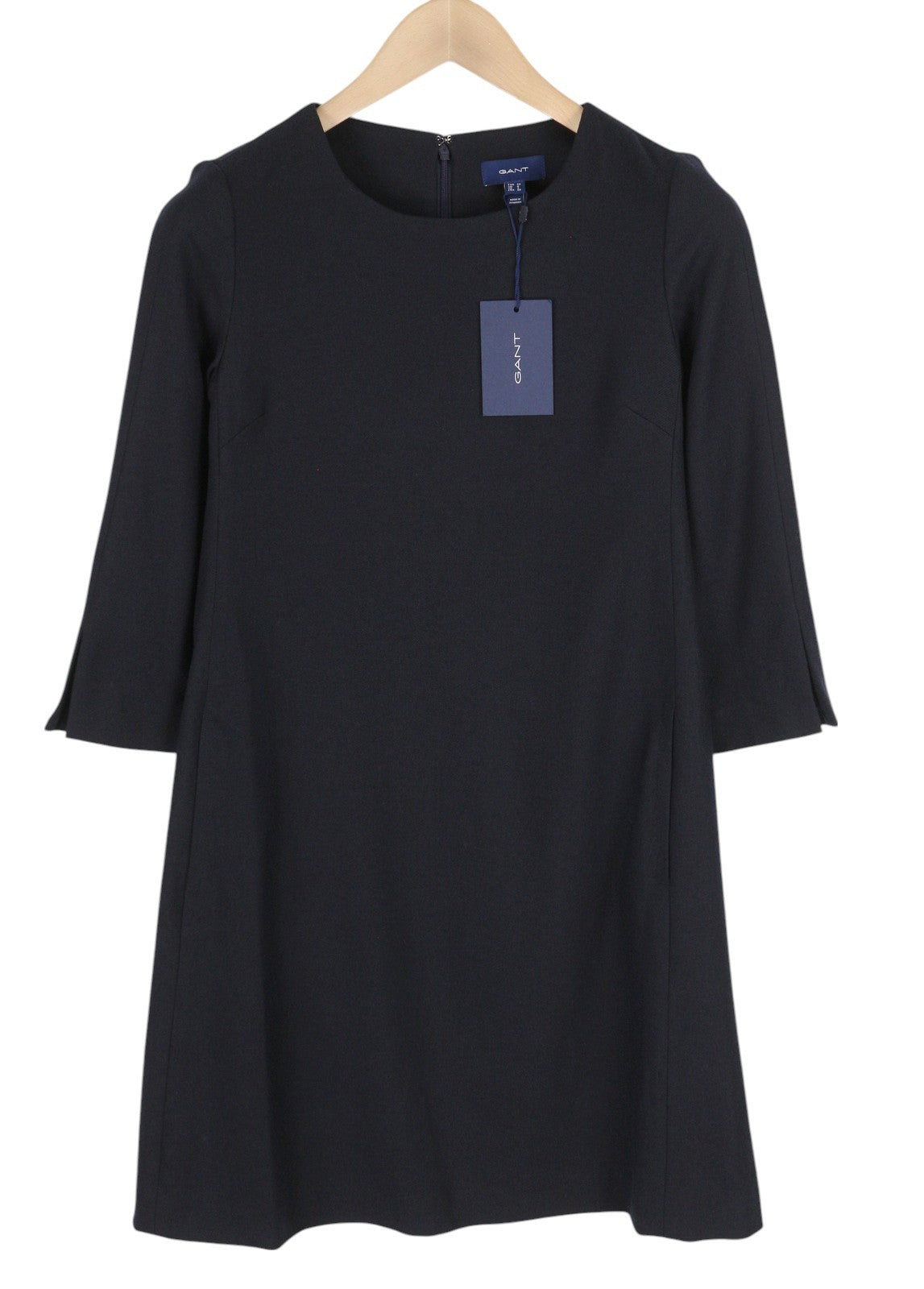 GANT Washable Str Wool A-Line Women's Dress EU34 Dark Blue 3/4 Sleeve