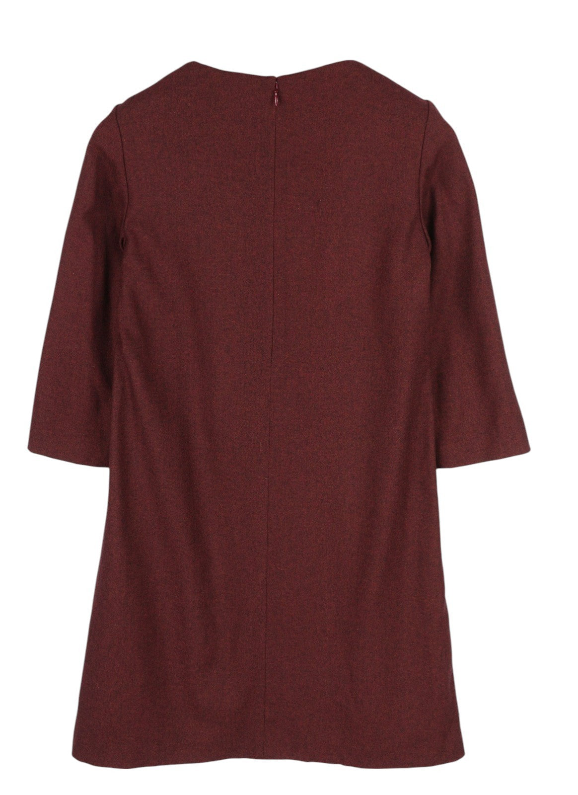 GANT Washable Str Wool A-Line Women's Dress EU34 Burgundy 3/4 Sleeve