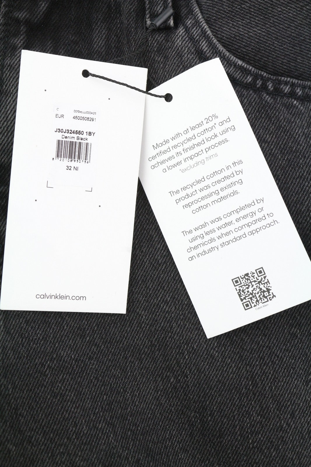 CALVIN KLEIN 90s Straight Men's Jeans W32 Black Denim RRP119