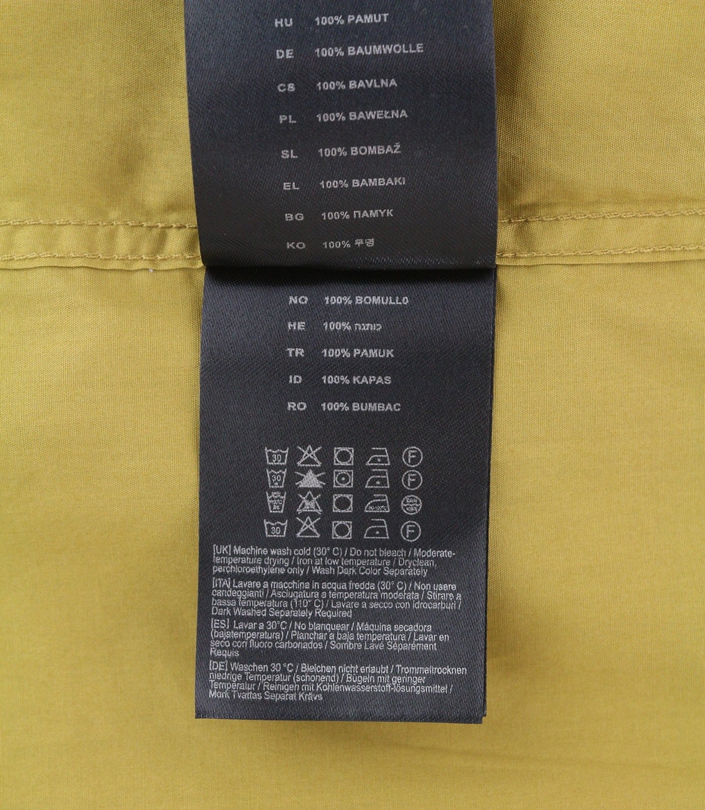 ANTONY MORATO Men's Shirt L Mustard Button-Down Pocket Short Sleeve