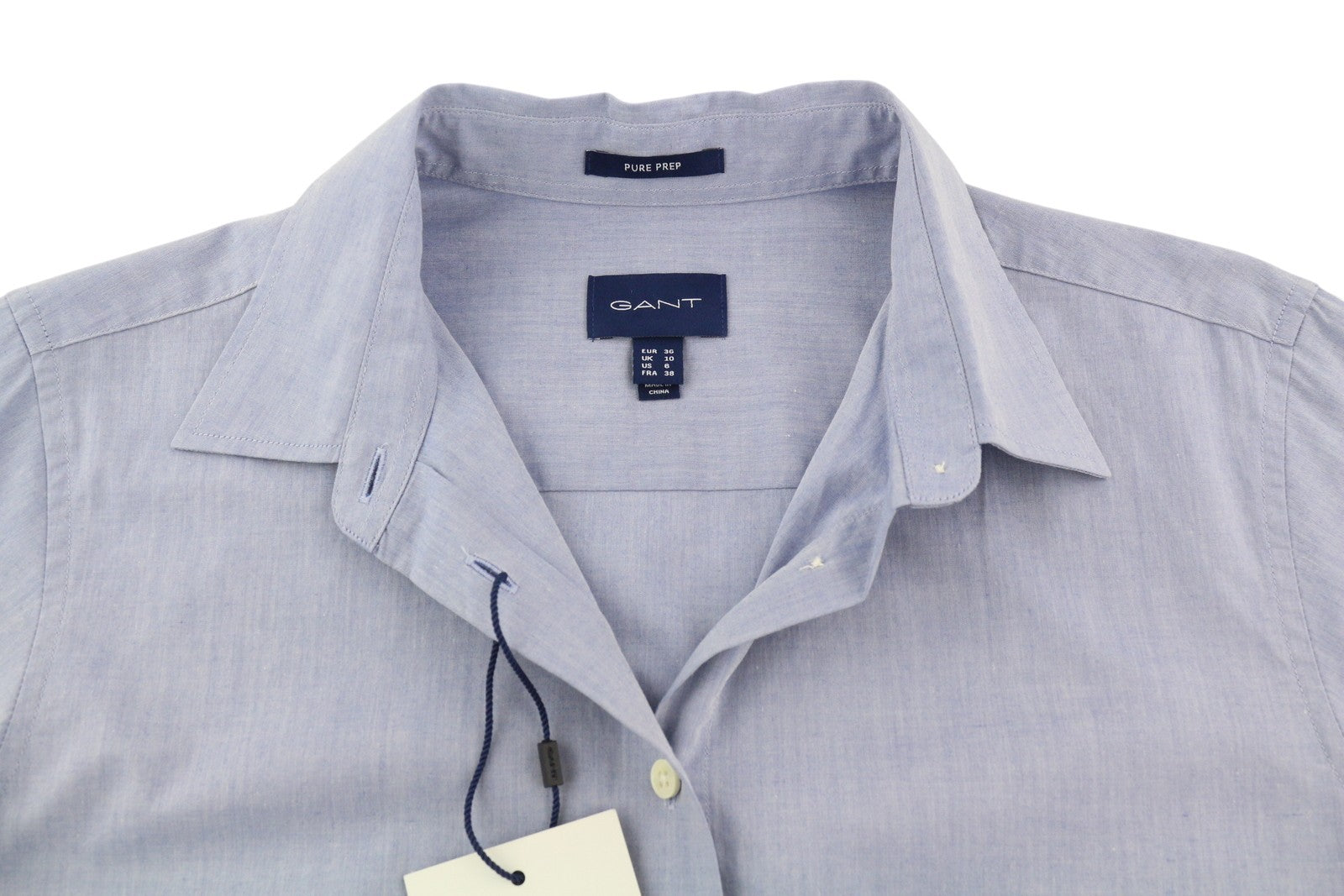 GANT PP Bell Women's Shirt EU36 Blue Spread Collar Button-Up Casual