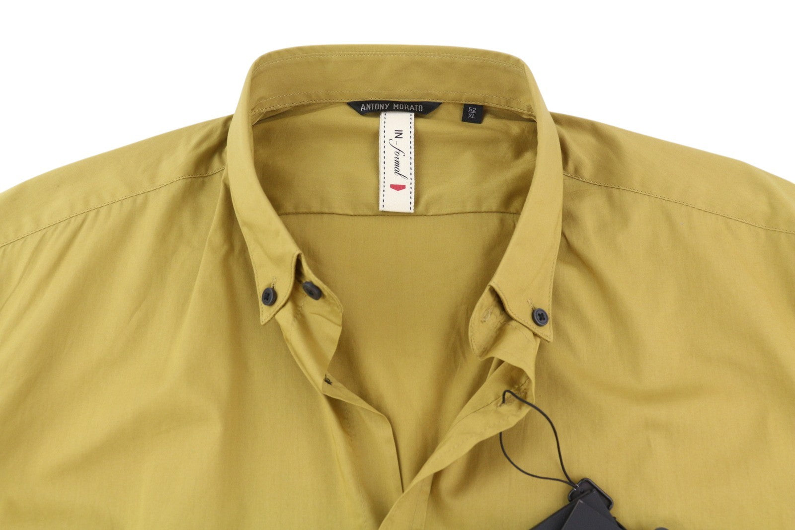 ANTONY MORATO Men's Shirt XL Mustard Button-Down Pocket Short Sleeve