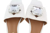 White Leather Flats