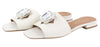 White Leather Flats