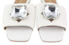 White Leather Flats