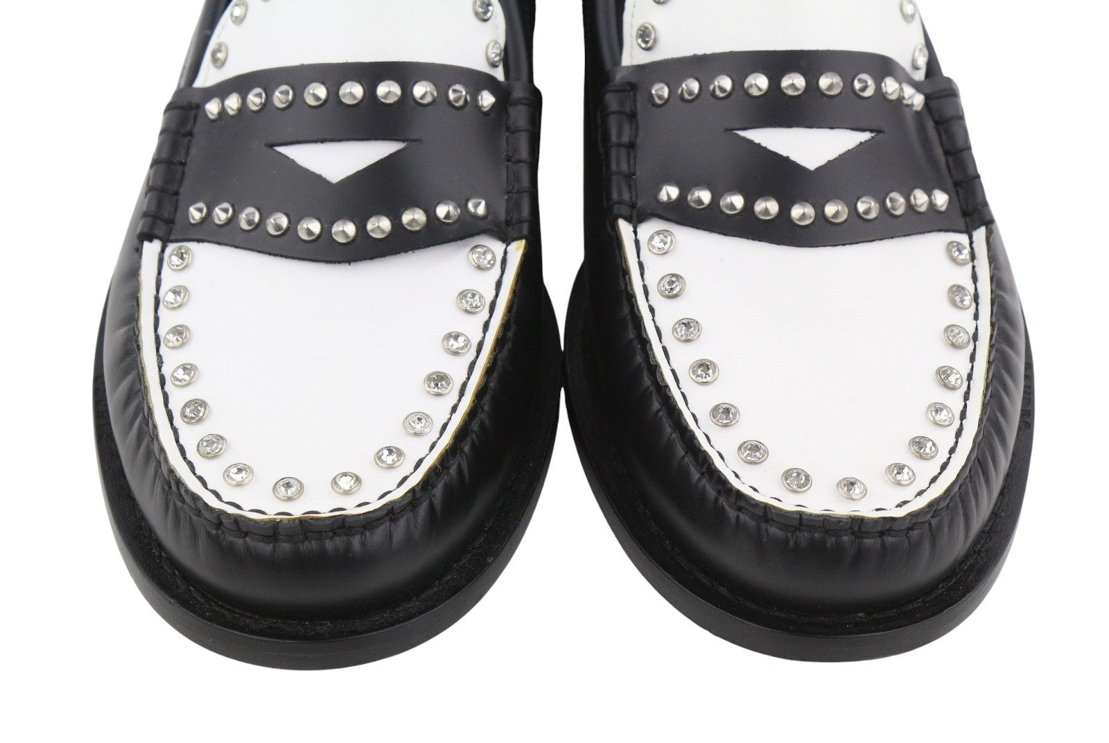 SANDRO Lypsee Women Shoes EU40 Leather Rhinestones Round Loafers RRP325
