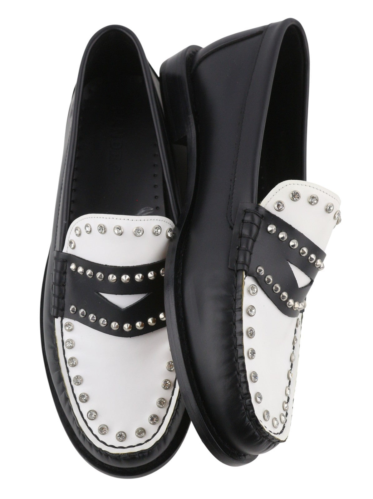 SANDRO Lypsee Women Shoes EU40 Leather Rhinestones Round Loafers RRP325