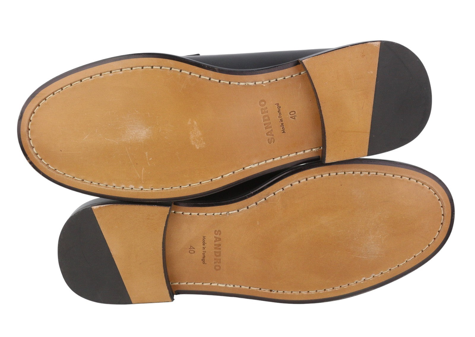 SANDRO Lypsee Women Shoes EU40 Leather Rhinestones Round Loafers RRP325