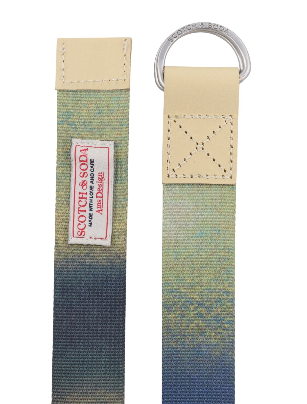SCOTCH & SODA Men Belt 132 CM Colourful Reversible Printed Tape D-Ring Buckle