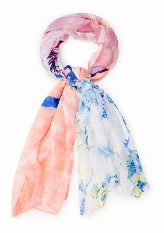 DESIGUAL Exclusive Travel Design Women Scarf OS Two Foulards 2Pack Colourful