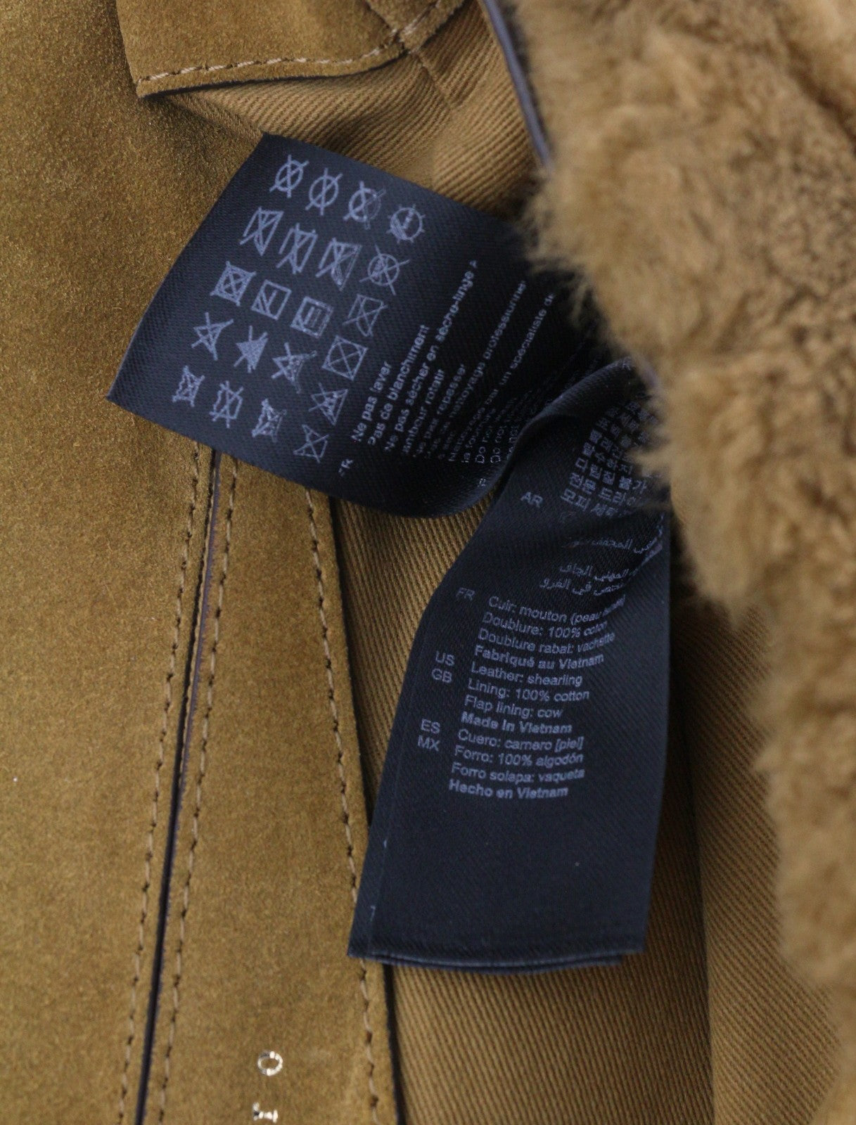 SANDRO Big Yza Curly Women Bag OS Camel Shearling Chain-Link Shoulder RRP475