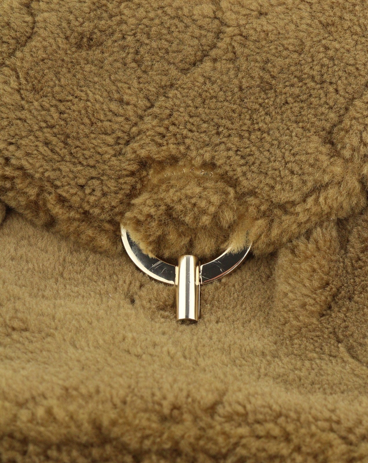 SANDRO Big Yza Curly Women Bag OS Camel Shearling Chain-Link Shoulder RRP475