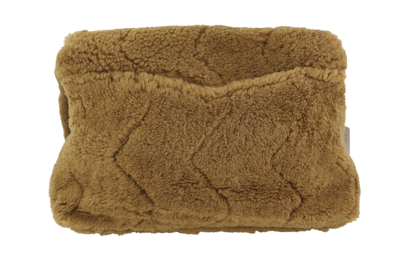 SANDRO Big Yza Curly Women Bag OS Camel Shearling Chain-Link Shoulder RRP475