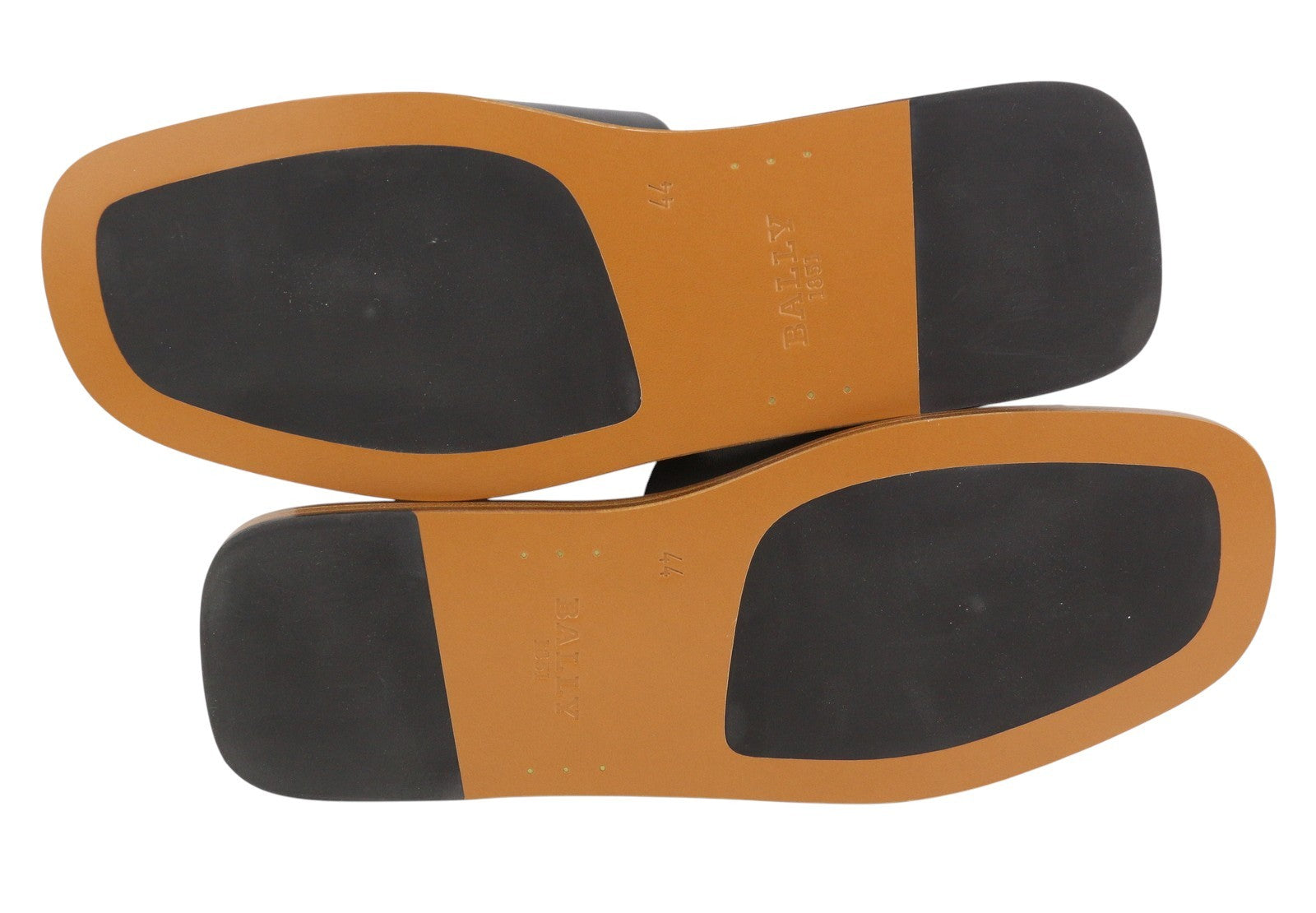 BALLY Sabian-TU Men Flats EU44 Black Lambskin Leather Slip-On Slides RRP649