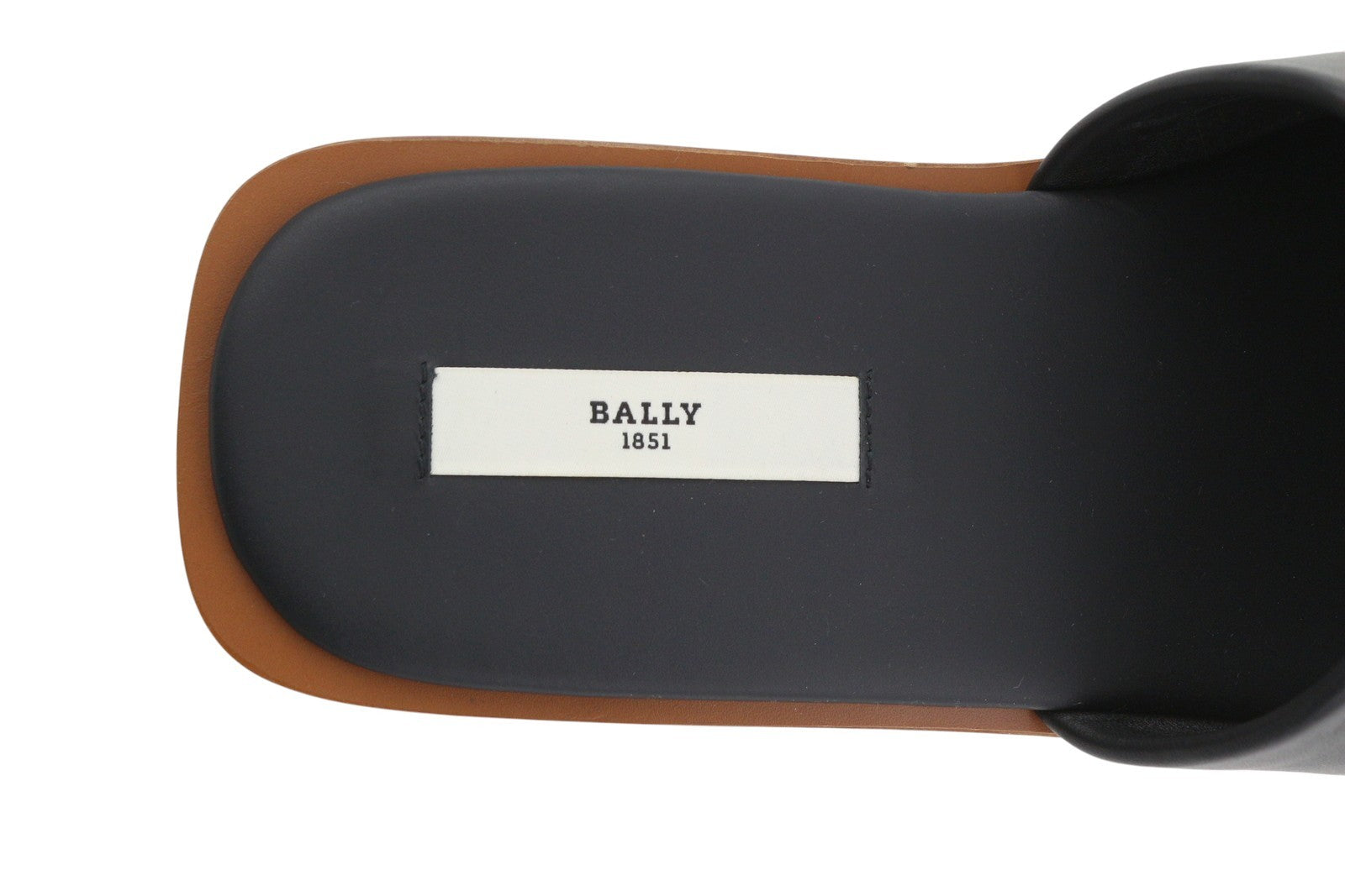 BALLY Sabian-TU Men Flats EU44 Black Lambskin Leather Slip-On Slides RRP649