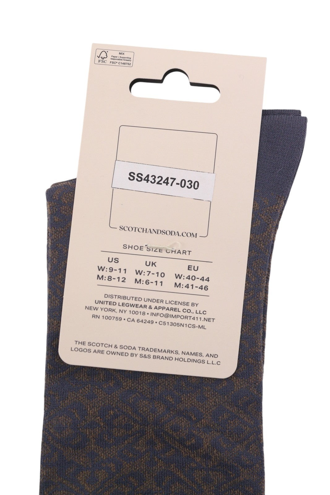 SCOTCH & SODA x Joe Jonas Women Socks EU40/44 Patterned Knitted Logo Unisex