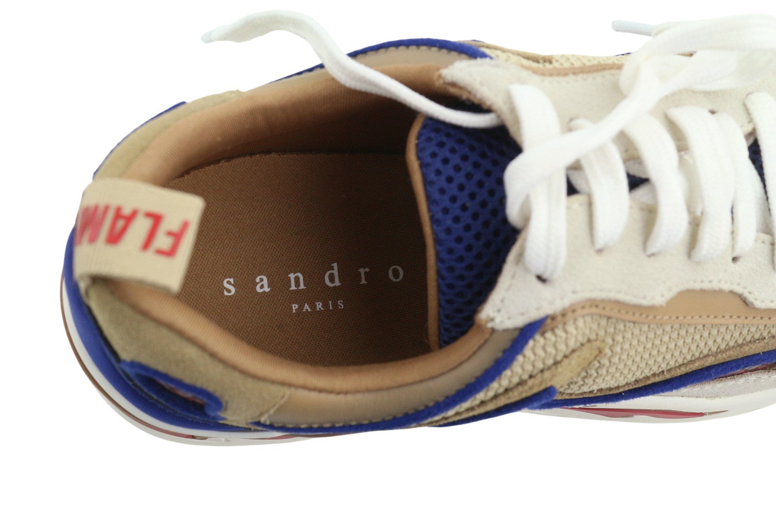 SANDRO Flame Women Sneakers EU35 Sable Calfskin Leather Laced Low Top RRP225