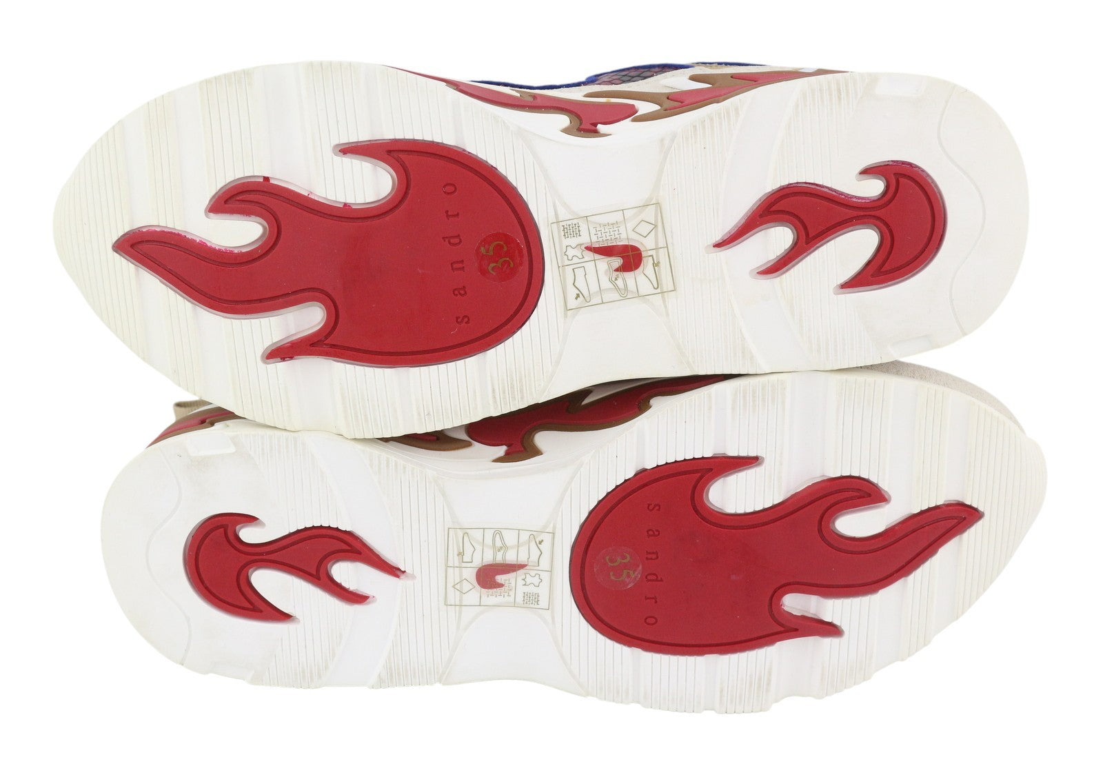 SANDRO Flame Women Sneakers EU35 Sable Calfskin Leather Laced Low Top RRP225