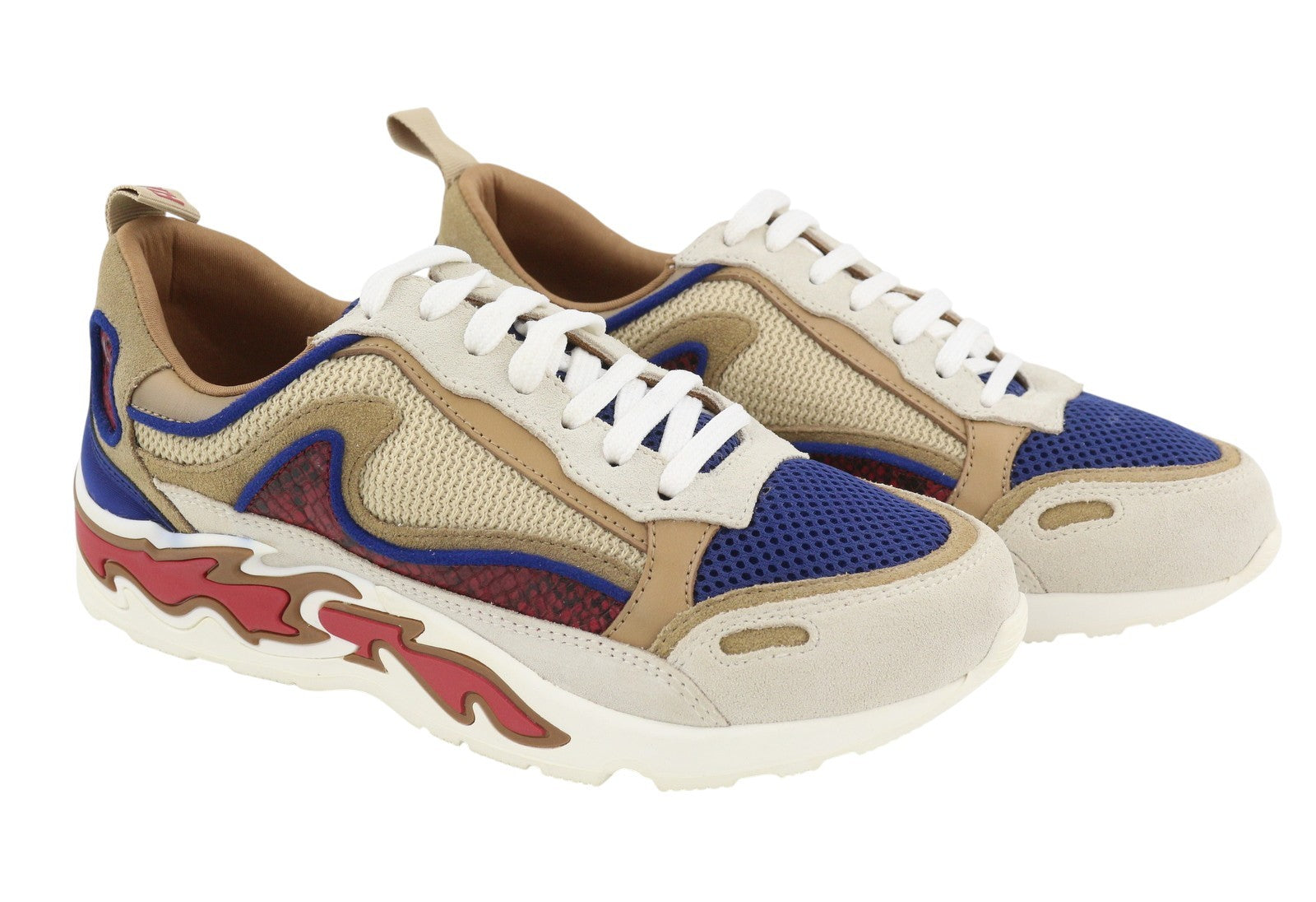 SANDRO Flame Women Sneakers EU35 Sable Calfskin Leather Laced Low Top RRP225