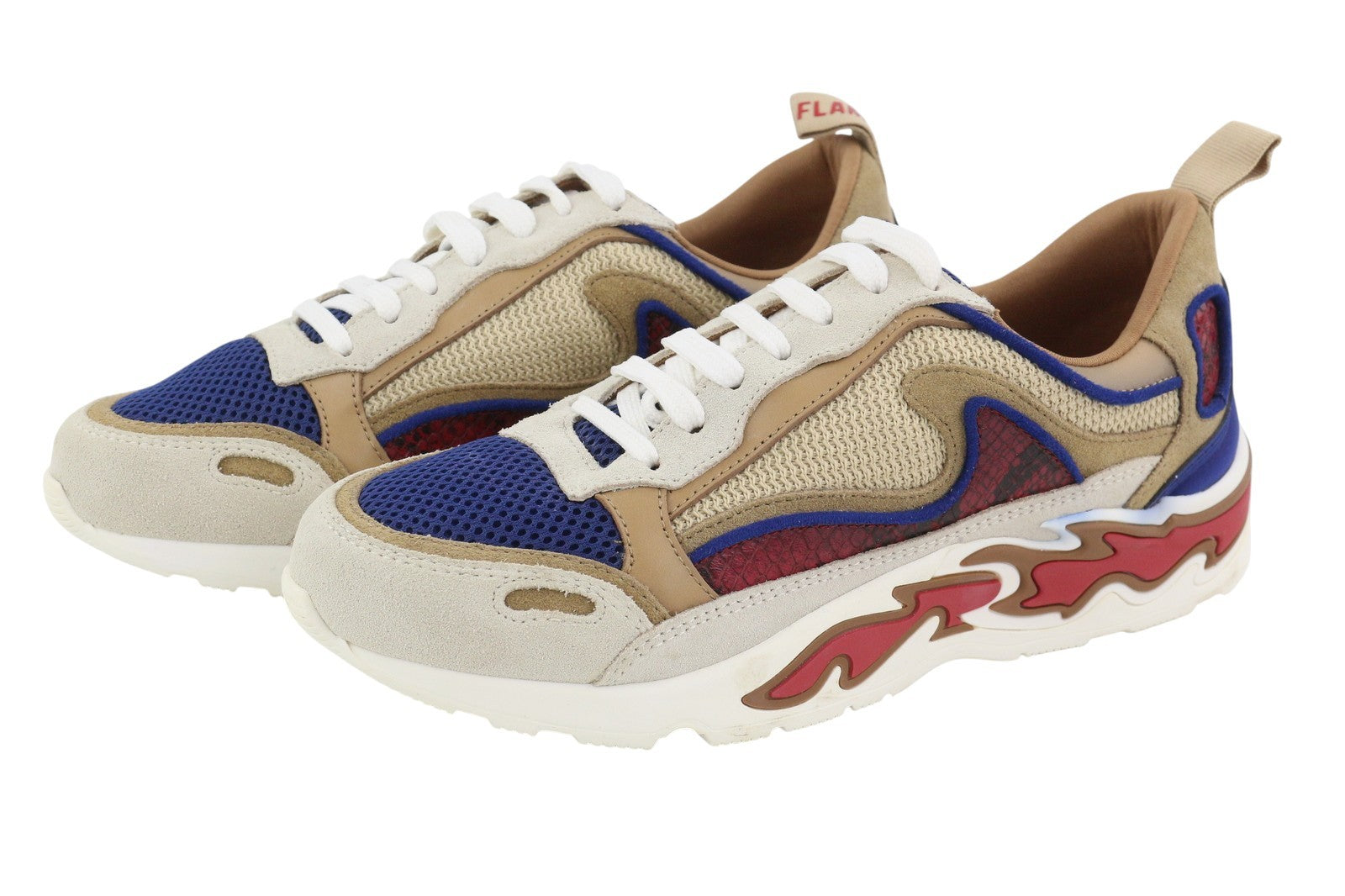 SANDRO Flame Women Sneakers EU35 Sable Calfskin Leather Laced Low Top RRP225