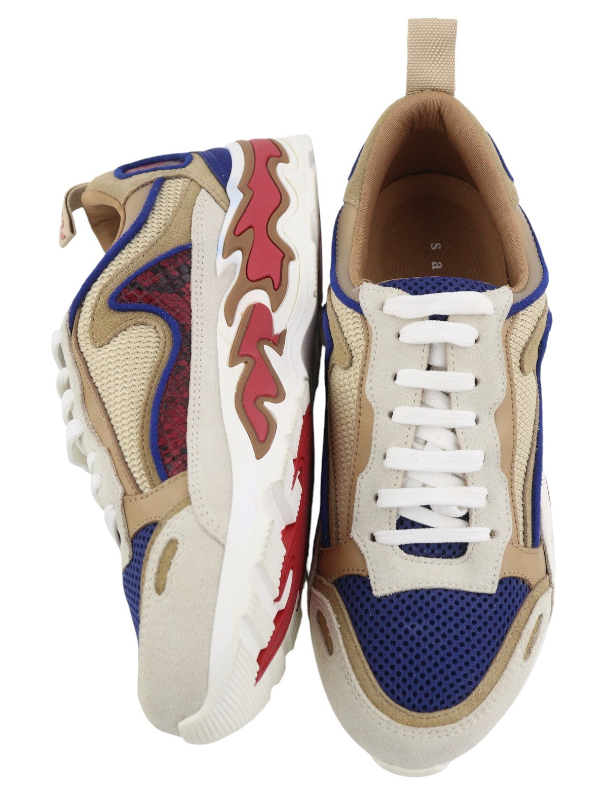 SANDRO Flame Women Sneakers EU35 Sable Calfskin Leather Laced Low Top RRP225