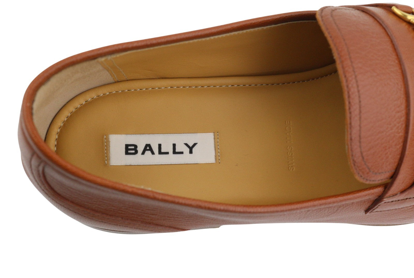 BALLY Saily Men Shoes EU43 Brown Leather Fringe Details Almond Toe Loafers