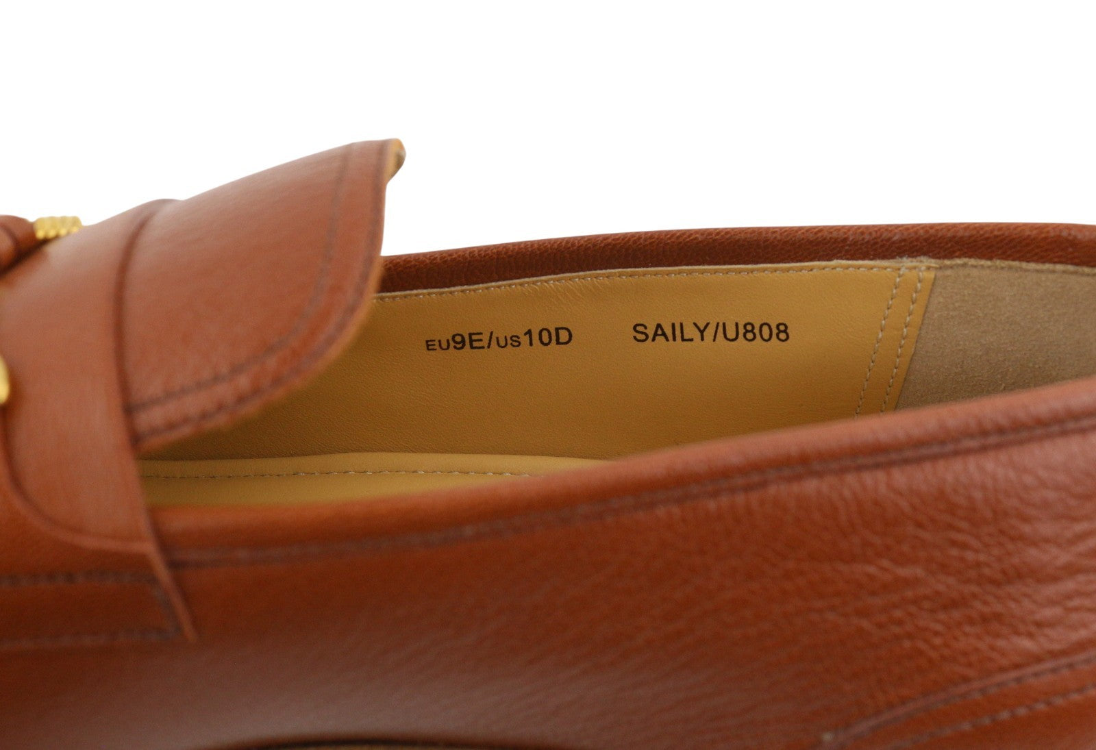 BALLY Saily Men Shoes EU43 Brown Leather Fringe Details Almond Toe Loafers