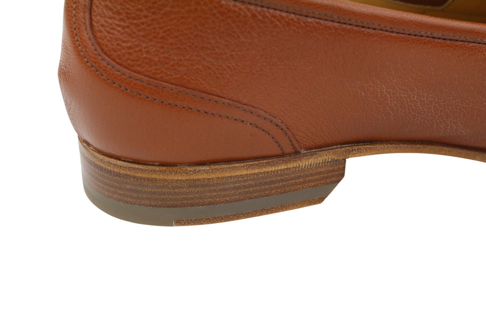 BALLY Saily Men Shoes EU43 Brown Leather Fringe Details Almond Toe Loafers