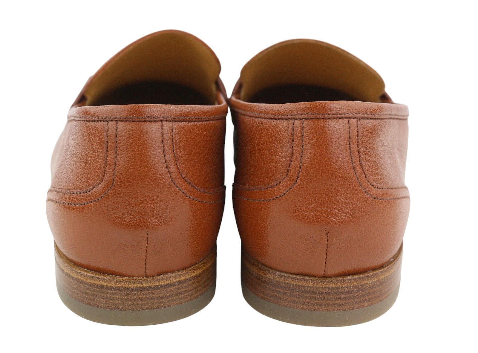 BALLY Saily Men Shoes EU43 Brown Leather Fringe Details Almond Toe Loafers