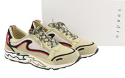 SANDRO Flame Women Sneakers EU37 Beige Calfskin Leather Laced Low Top RRP225