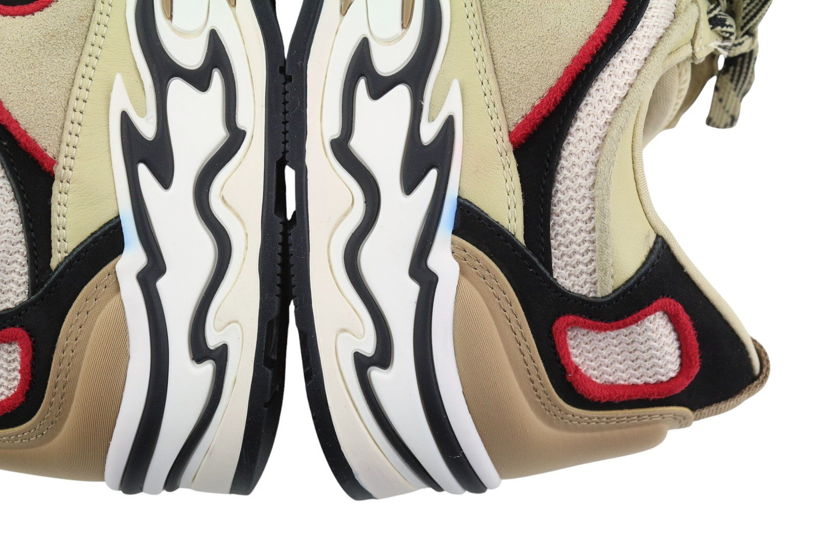 SANDRO Flame Women Sneakers EU37 Beige Calfskin Leather Laced Low Top RRP225