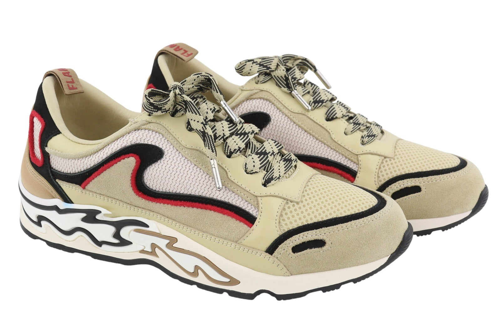 SANDRO Flame Women Sneakers EU37 Beige Calfskin Leather Laced Low Top RRP225