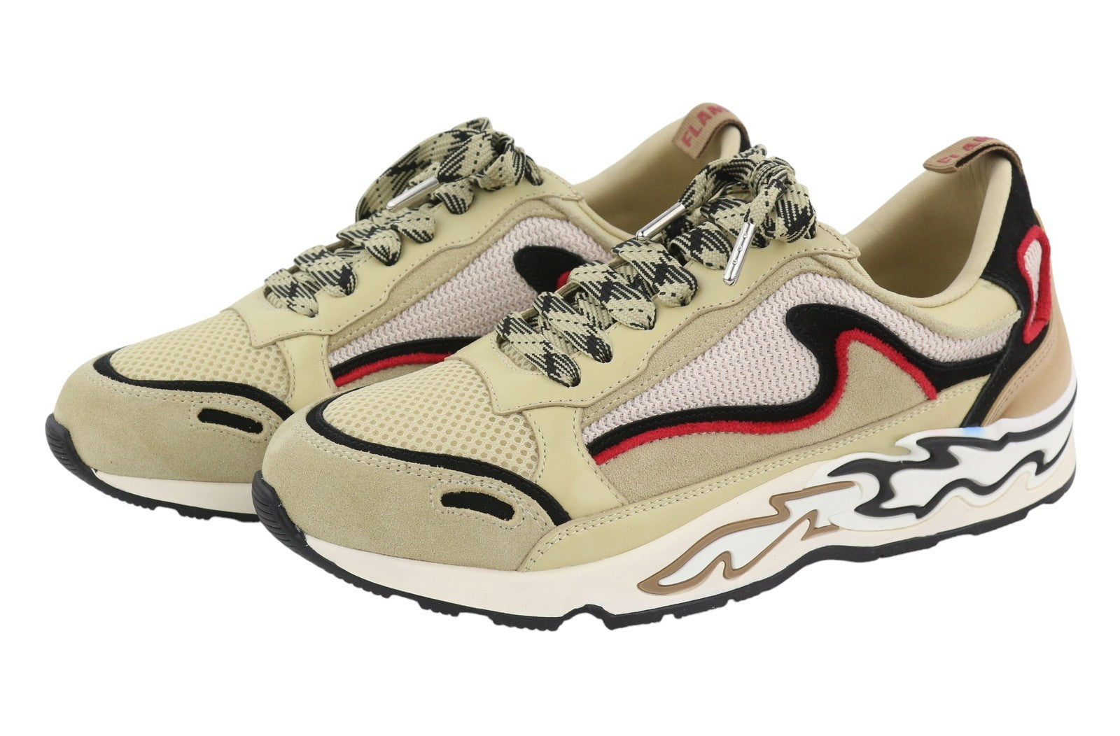 SANDRO Flame Women Sneakers EU37 Beige Calfskin Leather Laced Low Top RRP225