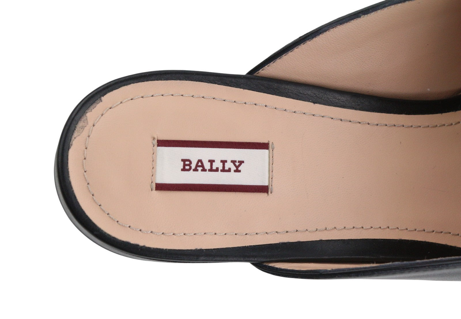 BALLY Janesse Women Flats EU40 Black Calfskin Leather Studs Mules Clogs RRP499