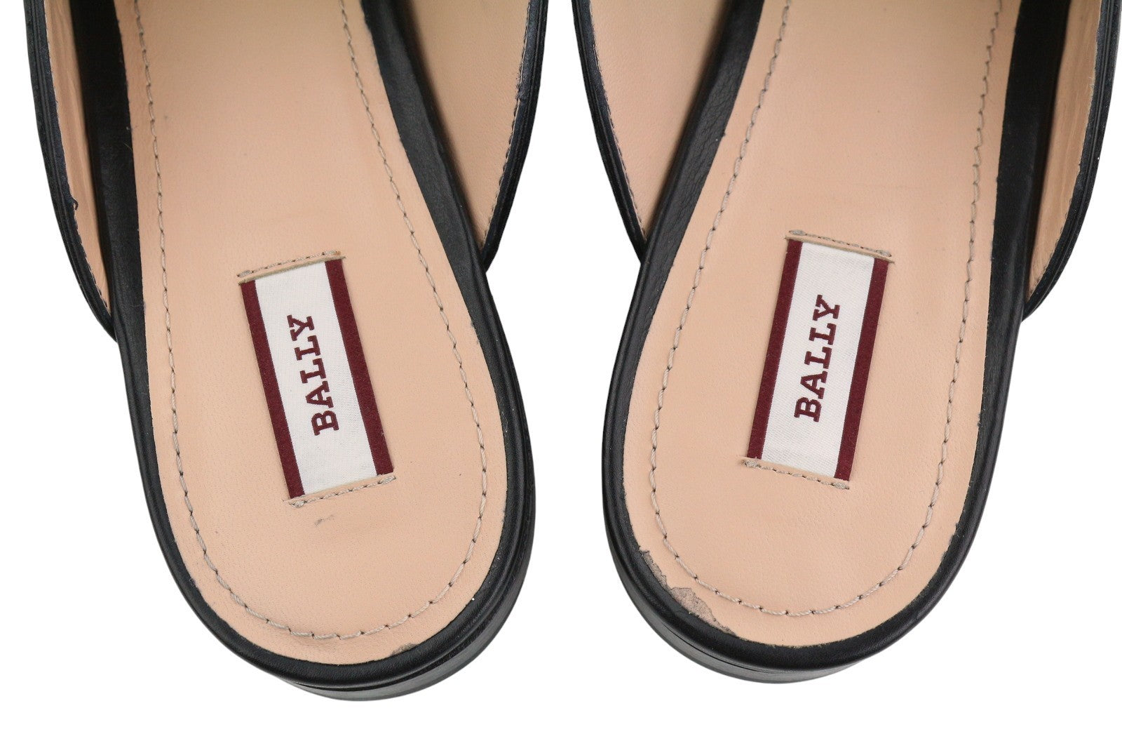 BALLY Janesse Women Flats EU40 Black Calfskin Leather Studs Mules Clogs RRP499