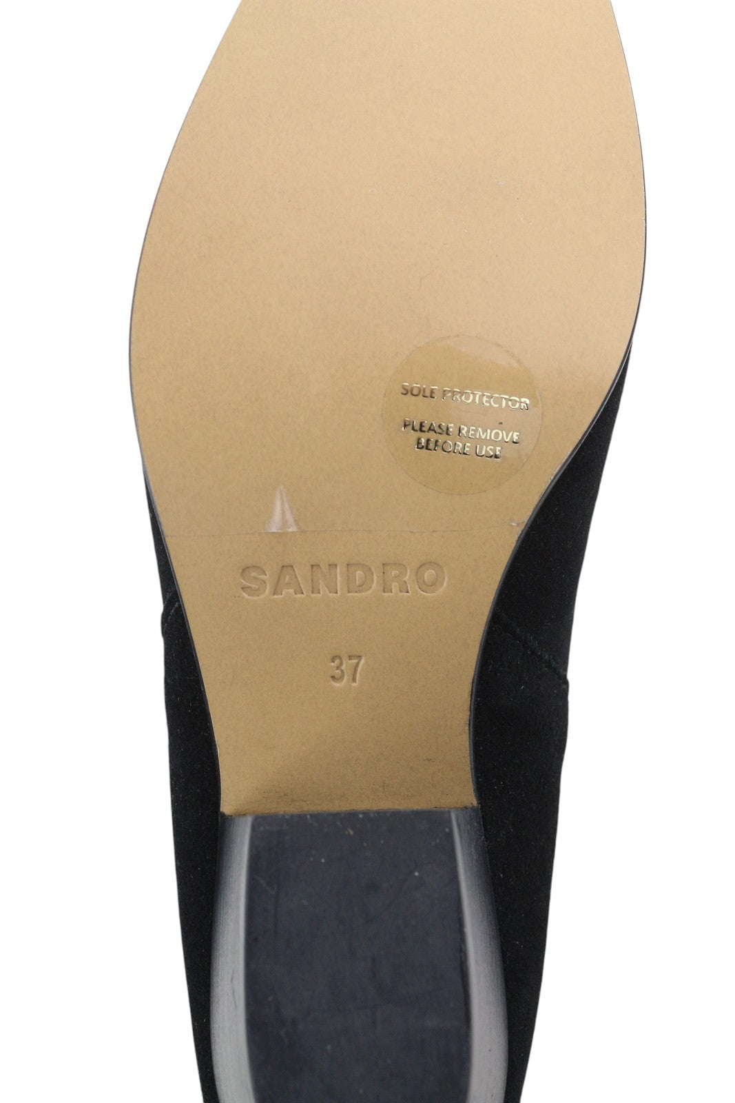 SANDRO Amelya Women Boots EU37 Black Suede Leather Pointed Toe Cowboy RRP295