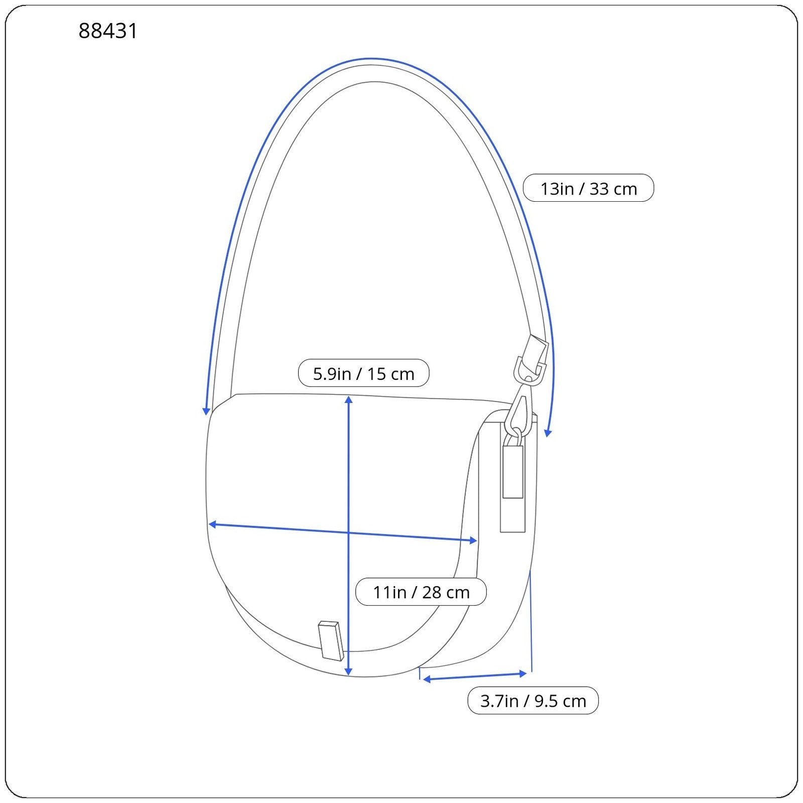DESIGUAL x Maria Escote Zebra Sling Women Bag OS Half-Moon Shape Colourful