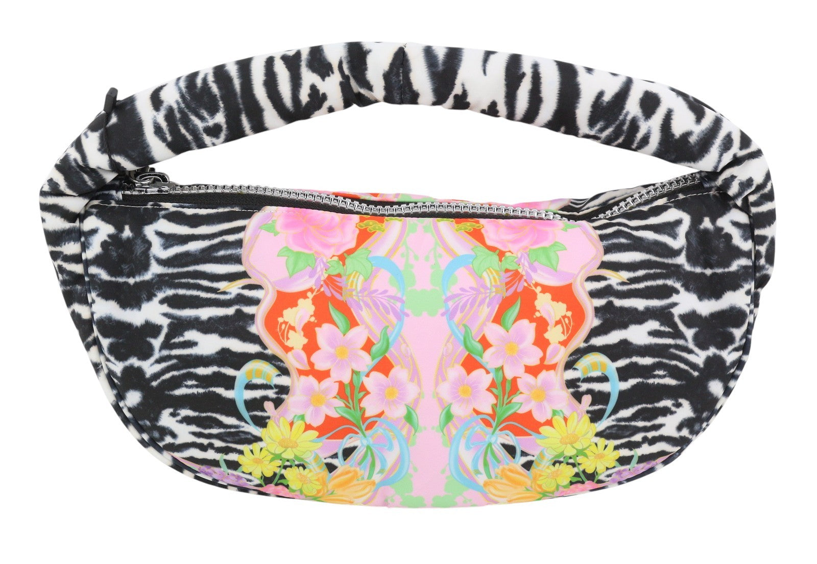 DESIGUAL x Maria Escote Zebra Sling Women Bag OS Half-Moon Shape Colourful