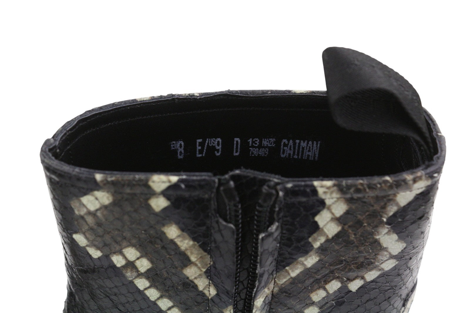 BALLY Gaiman Men Boots EU42.5 Black Snake-Embossed Goatskin Cowboy RRP1299