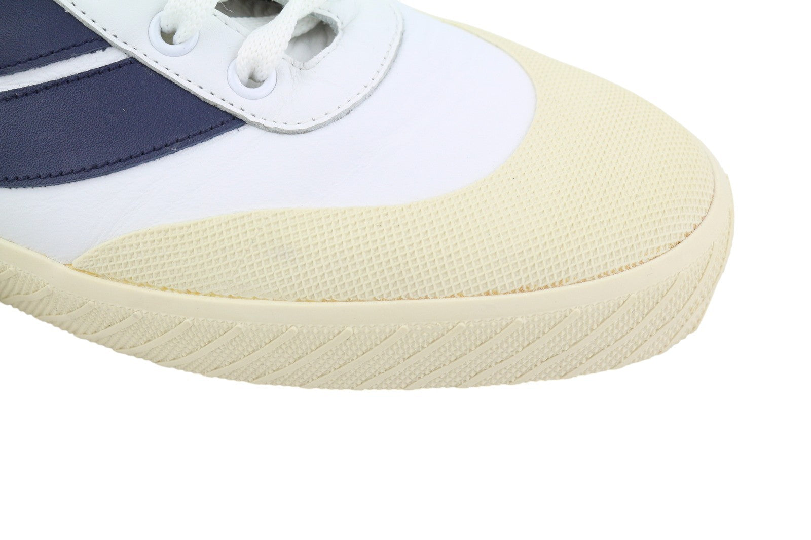 BALLY Shennon Women Sneakers EU41 White Calfskin Leather Blue Sides Lace Low Top