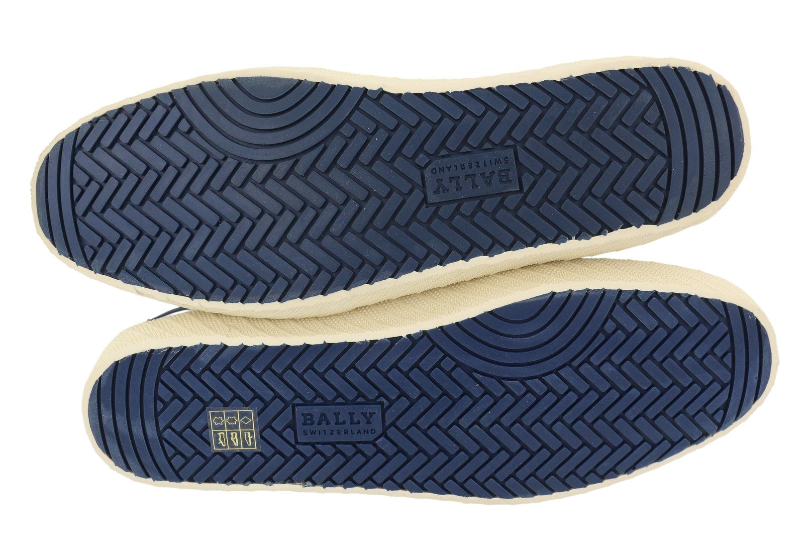 BALLY Shennon Women Sneakers EU41 White Calfskin Leather Blue Sides Lace Low Top