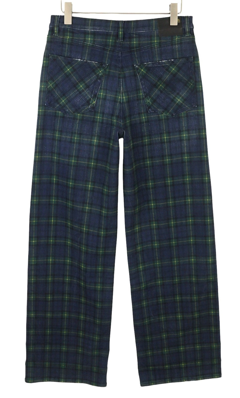 R13 Lisa Baggy Women Jeans 27 Printed Tartan Straight Wide Fit Faded RRP999