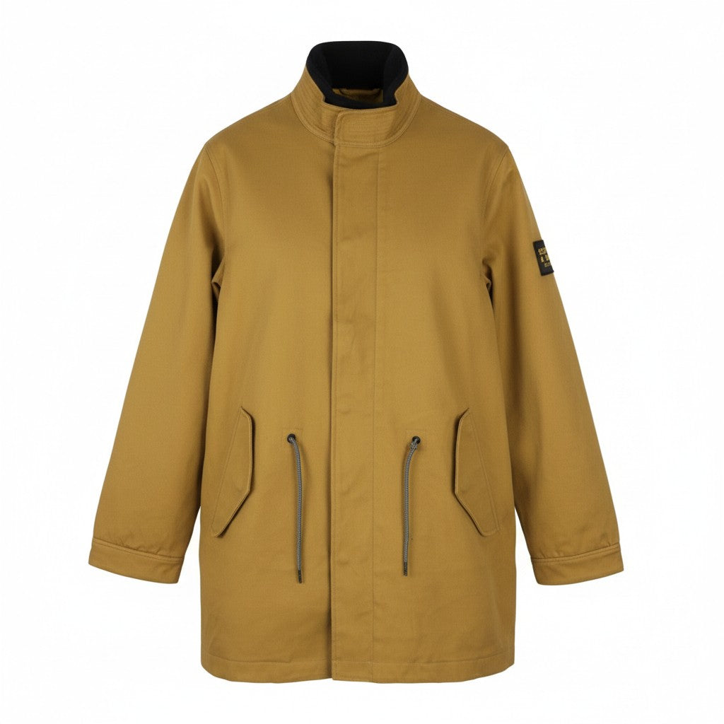 SCOTCH & SODA Atelier Men Jacket M Brown Double Collar Drawstring Waist Peacoat